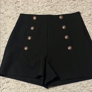 Zara Black High Waist Denim Shorts